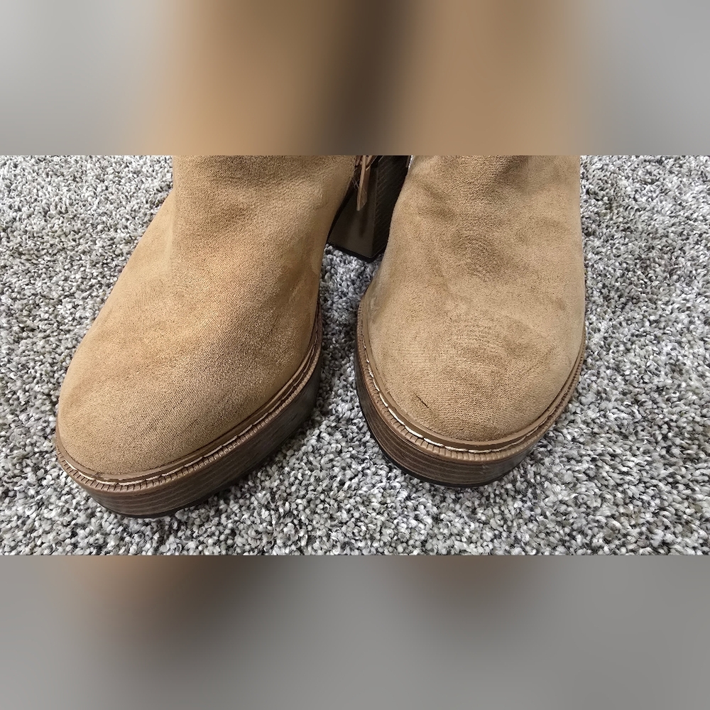 TORRID Chunky Platform Tan Lug Bootie Sz 8.5 WW - Picture 7 of 12